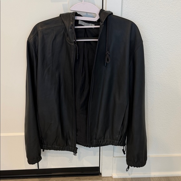 Vince leather hooded jacket, worn max 3x - Picture 1 of 10